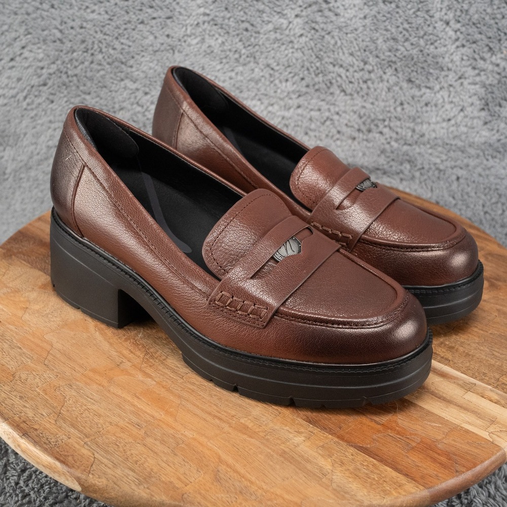 Naturalizer Women's Size 7.5 Wild Lumos Platform Brown Penny Loafer - Picture 1 of 7